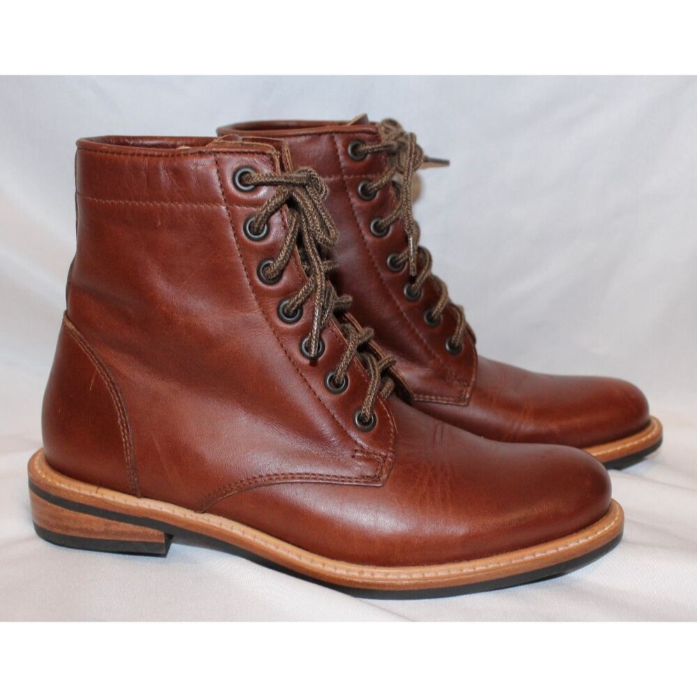 Nisolo All Weather Amalia Boots Women's Leather Lace Up Brandy NIB AND NWOB